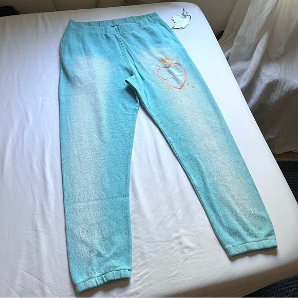 Boys Lie Pants - NWT BOYS LIE blue graphic logo print terry knit elastic waist cropped jogger